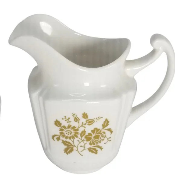 Vintage Spode Cream &  Sugar Bowl Set Fine  Porcelain White & Gold Floral Motif - Picture 7 of 11